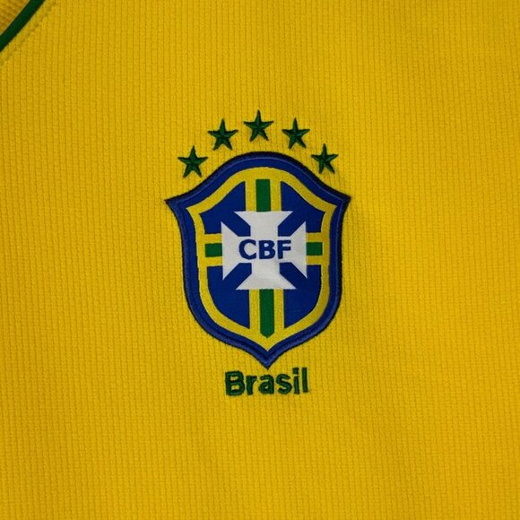 Nike FitDry Brazilian Football Confederation Soccer Jersey XXL Yellow & Green - Picture 4 of 9